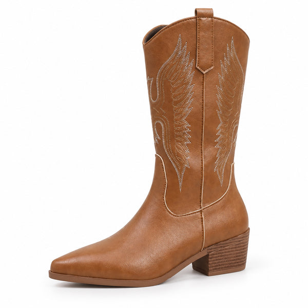 Beth – Women's Wide Calf Boots in Light Brown