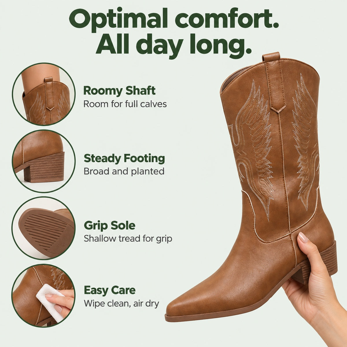 Beth – Women's Wide Calf Boots, features