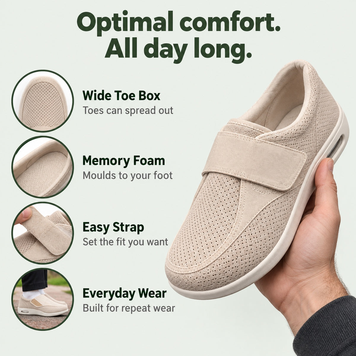 Black – Unisex Wide Toe Box Shoes, features
