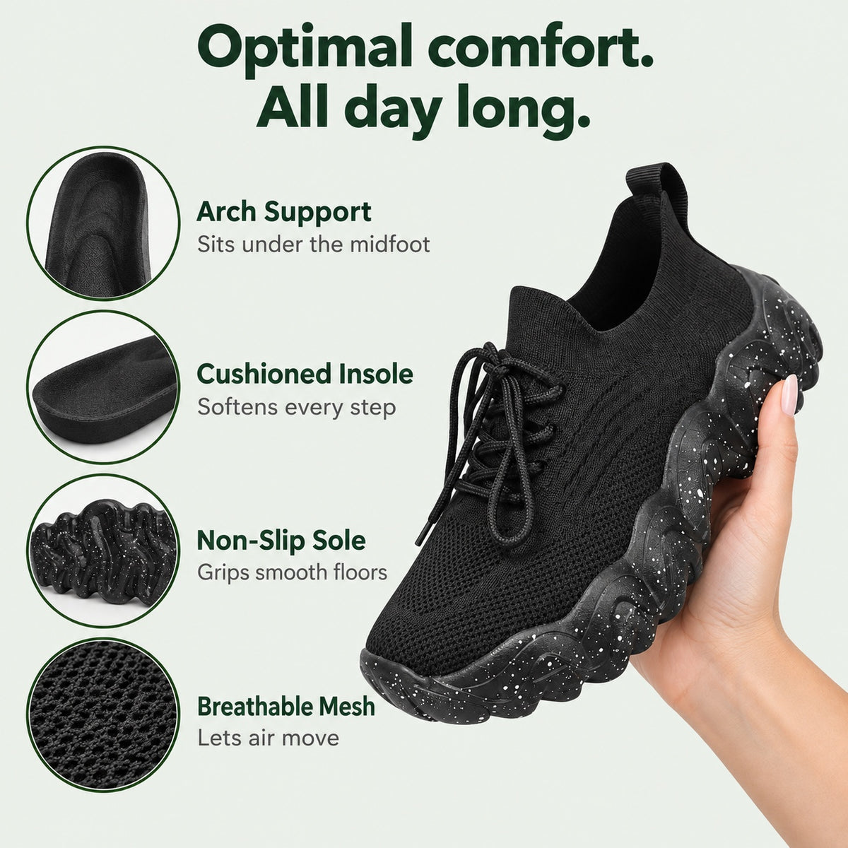 Bonnie – Women's Arch Support Sneakers, features