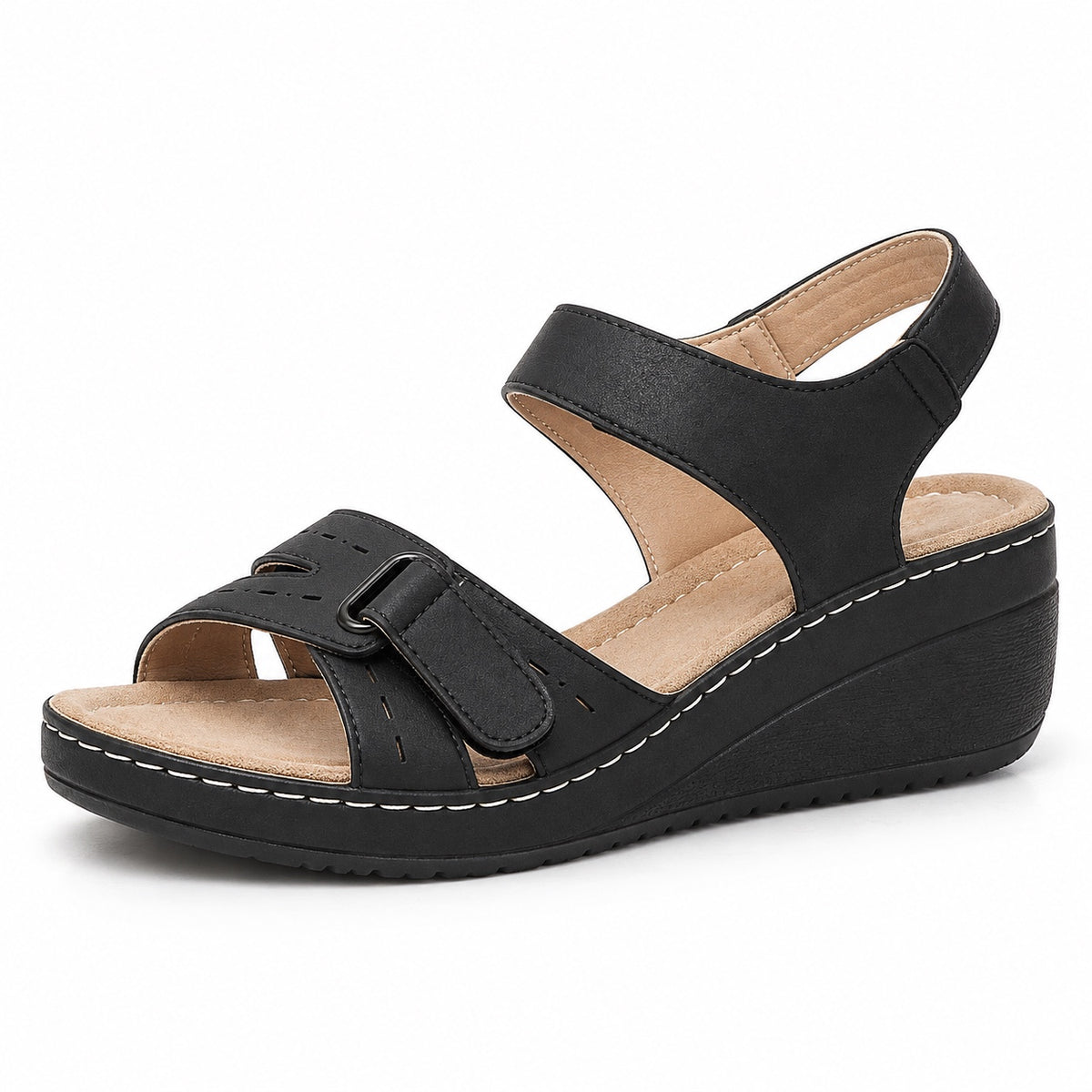 Brown – Unisex Wide Toe Box Sandals in Black