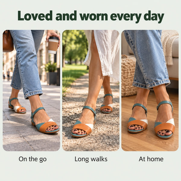 Burgess – Unisex Wide Toe Box Sandals, worn every day