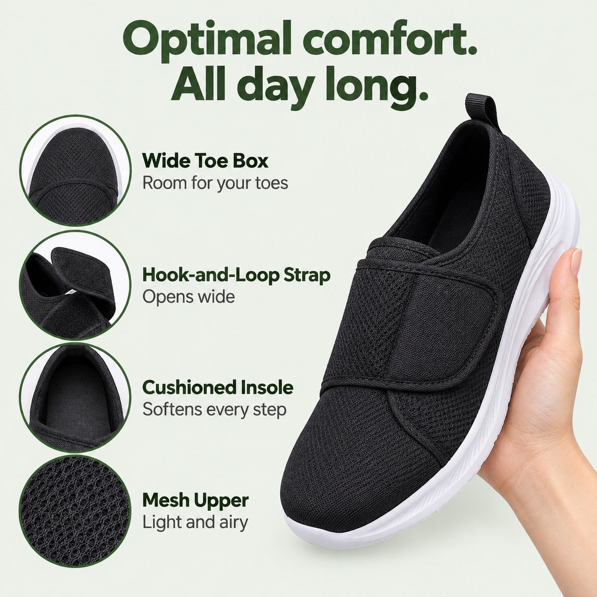 Byrd – Unisex Wide Toe Box Sneakers, features