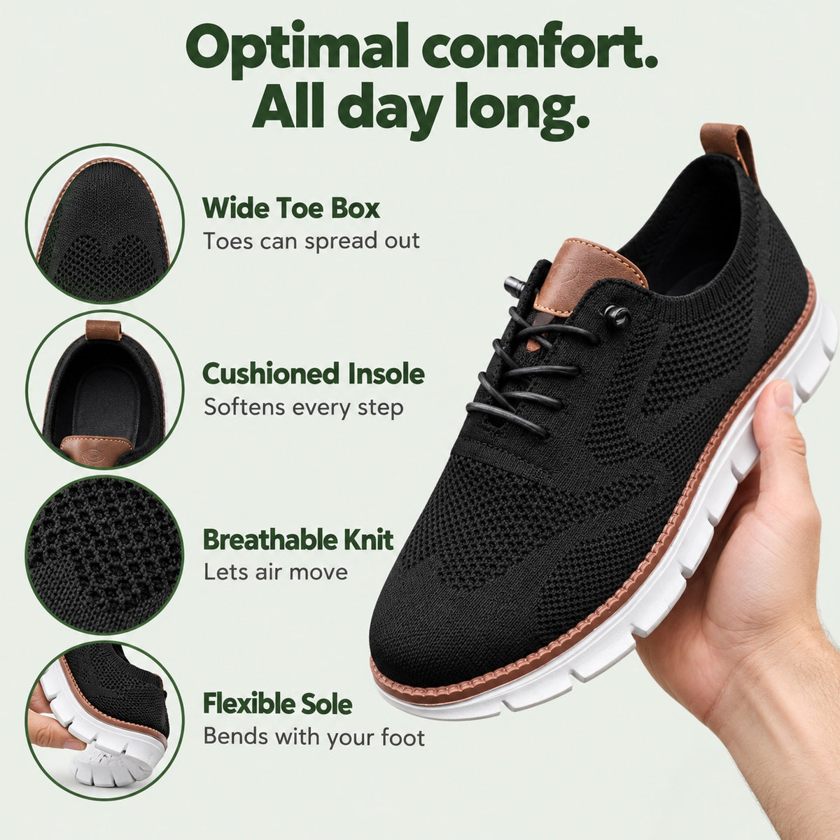 Carlton – Men's Wide Toe Box Sneakers, features