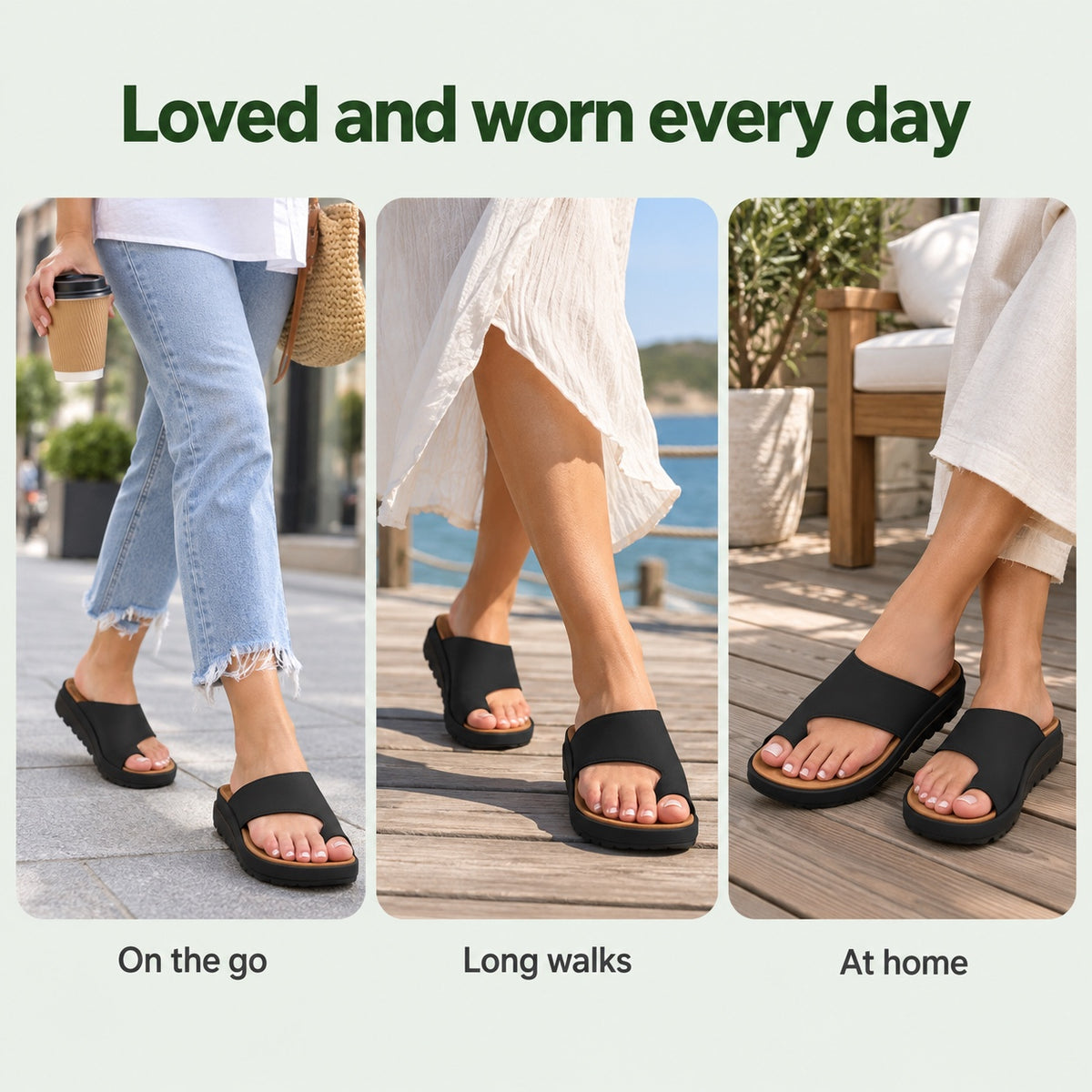 Carrie – Women's Wide Toe Box Sandals, worn every day