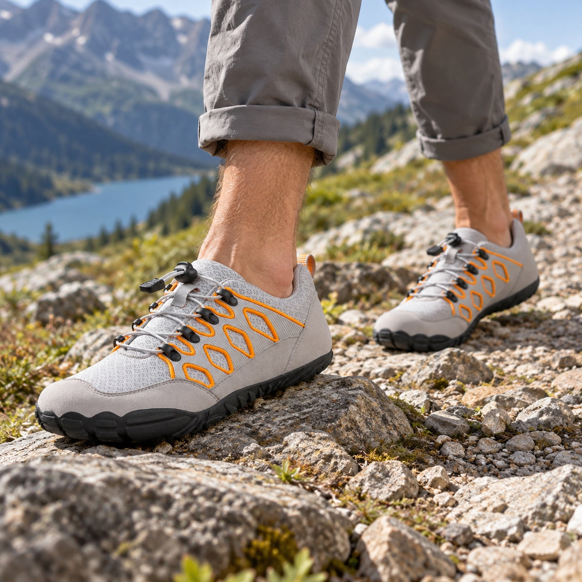 Carter – Unisex Barefoot Shoes, worn on a walk