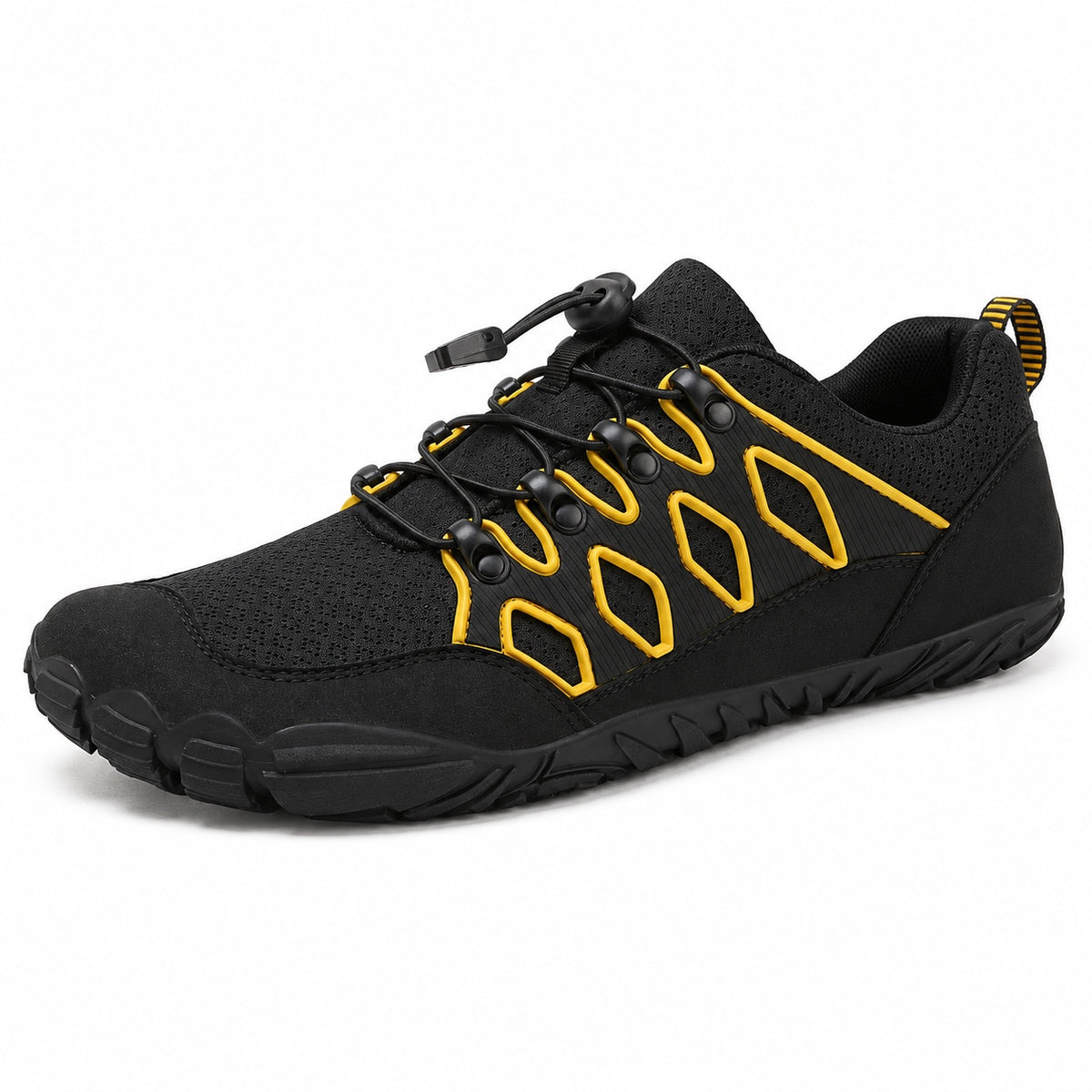 Carter – Unisex Barefoot Shoes in Black/Gold