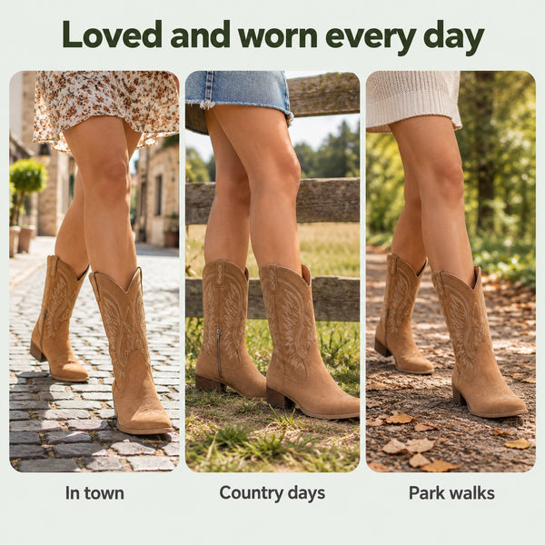 Casey – Unisex Wide Calf Boots, worn every day