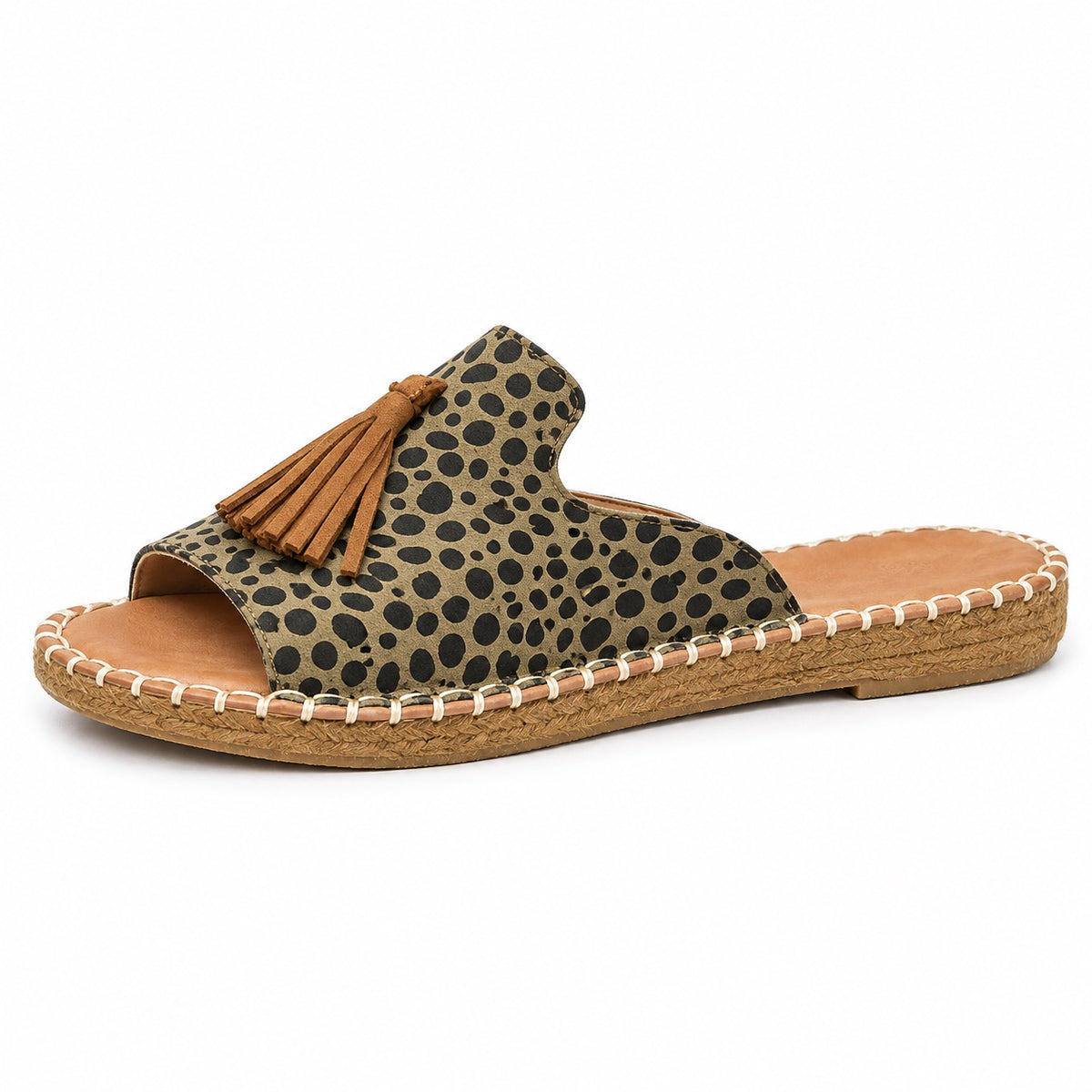 Chambers – Unisex Wide Toe Box Sandals in Leopard Brown