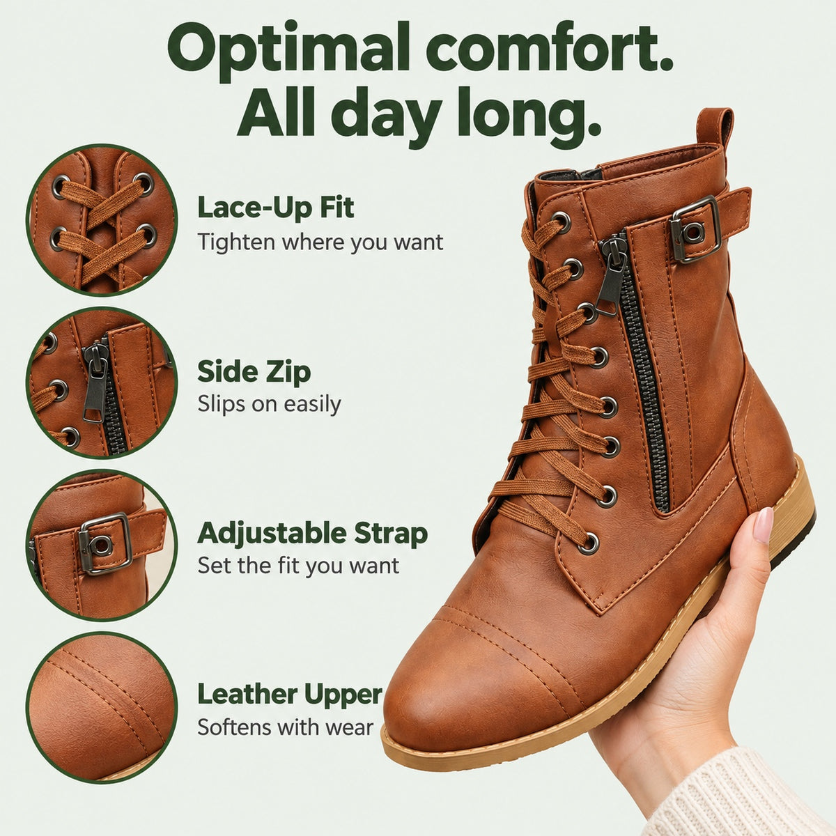 Charlene – Women's Comfort Boots, features