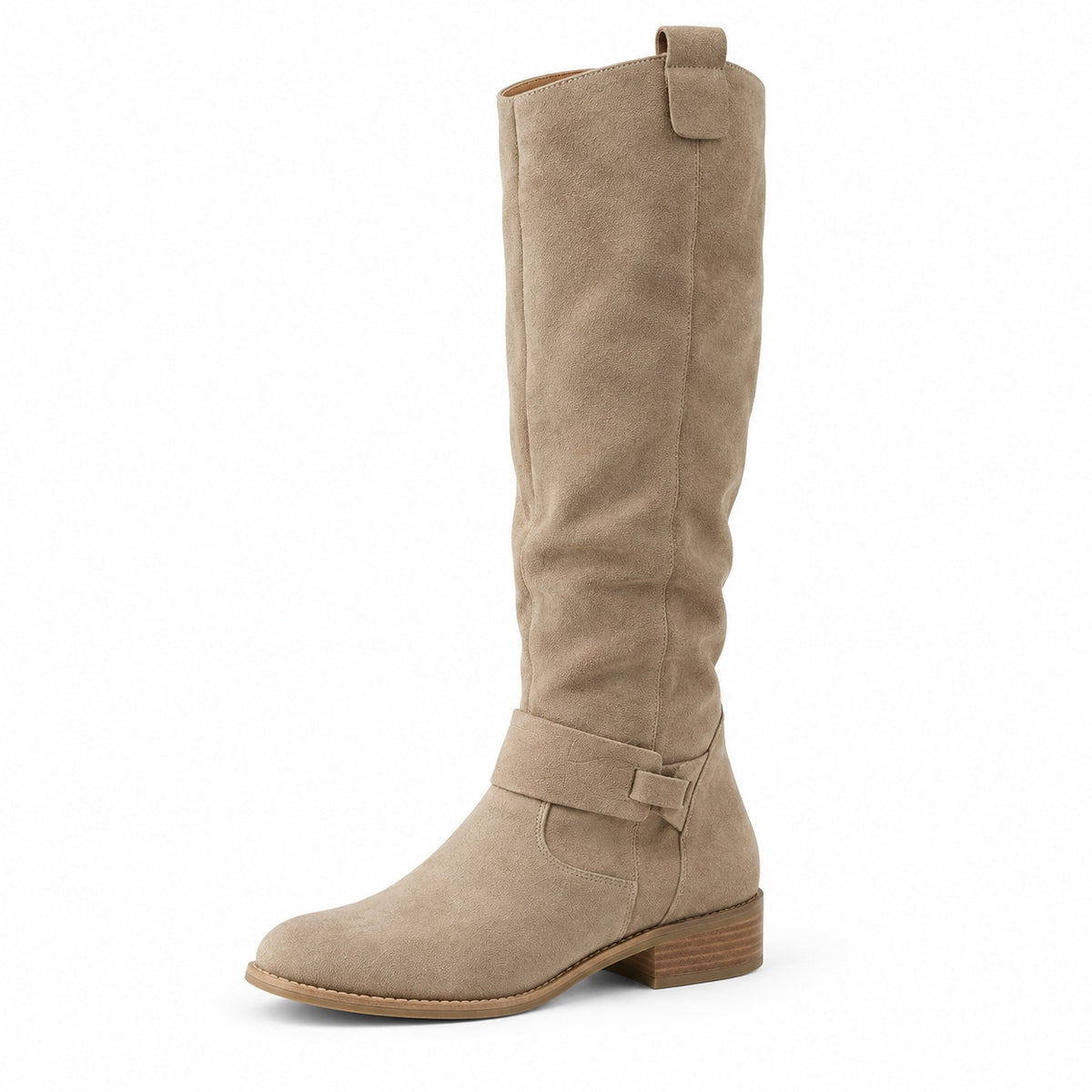 Cindy – Women's Wide Calf Boots in Beige