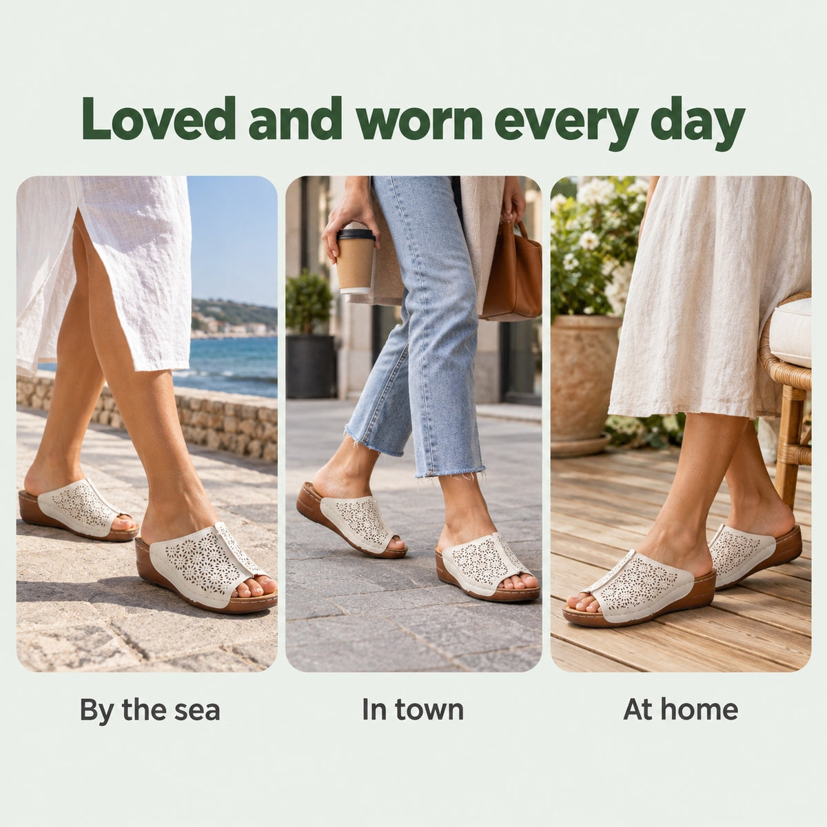 Collins – Unisex Wide Toe Box Sandals, worn every day