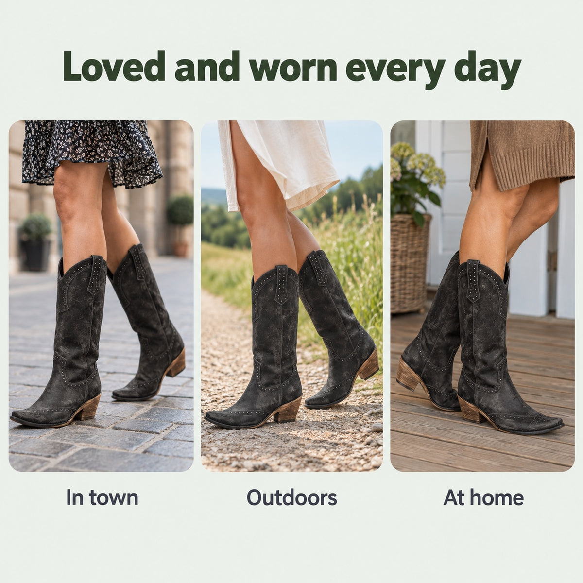 Crystal – Women's Wide Calf Boots, worn every day