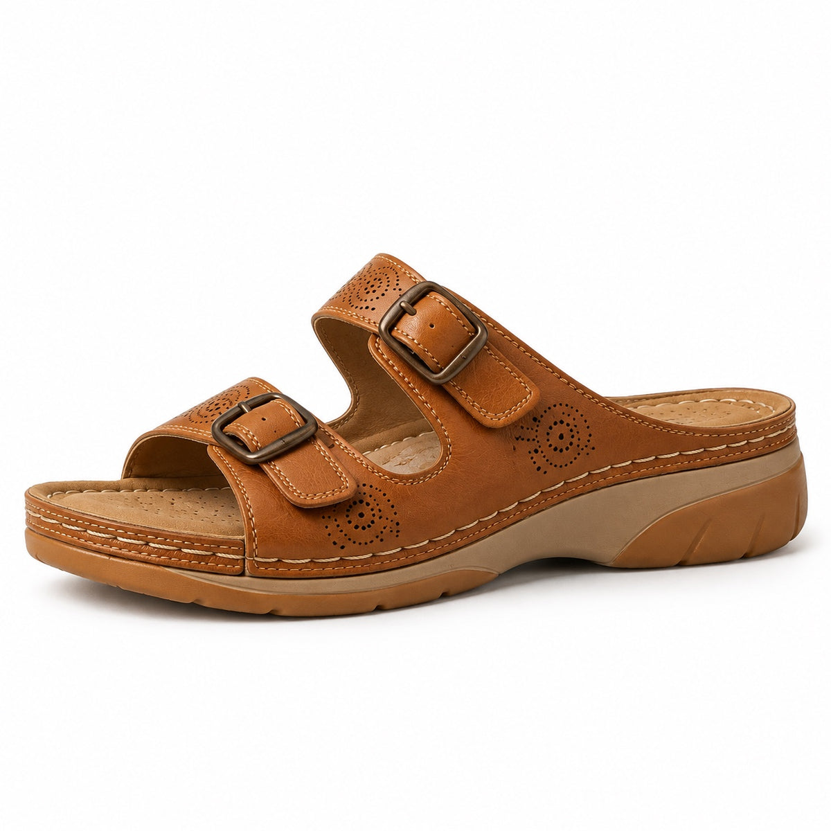 Curry – Unisex Comfortable Sandals in Chestnut Caramel