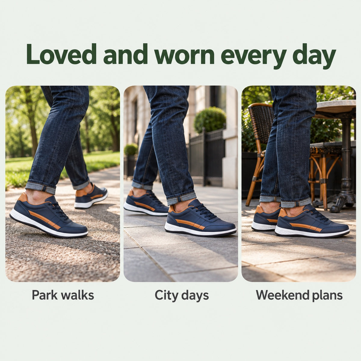 Darren – Men's Arch Support Sneakers, worn every day