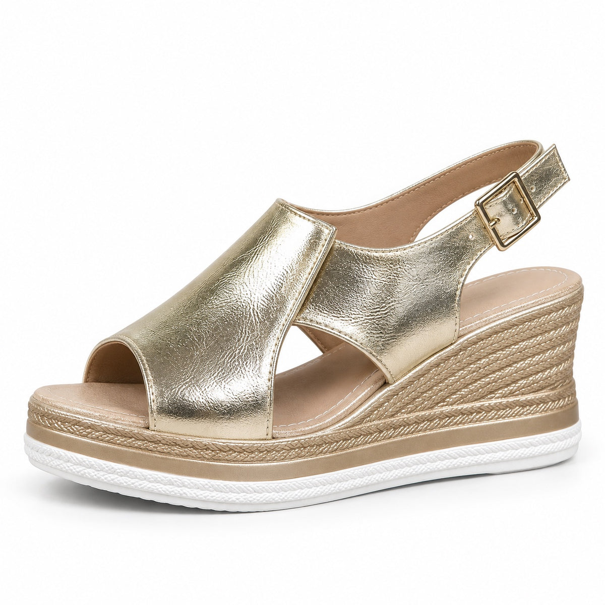 Dawson – Unisex Wide Toe Box Sandals in Gold