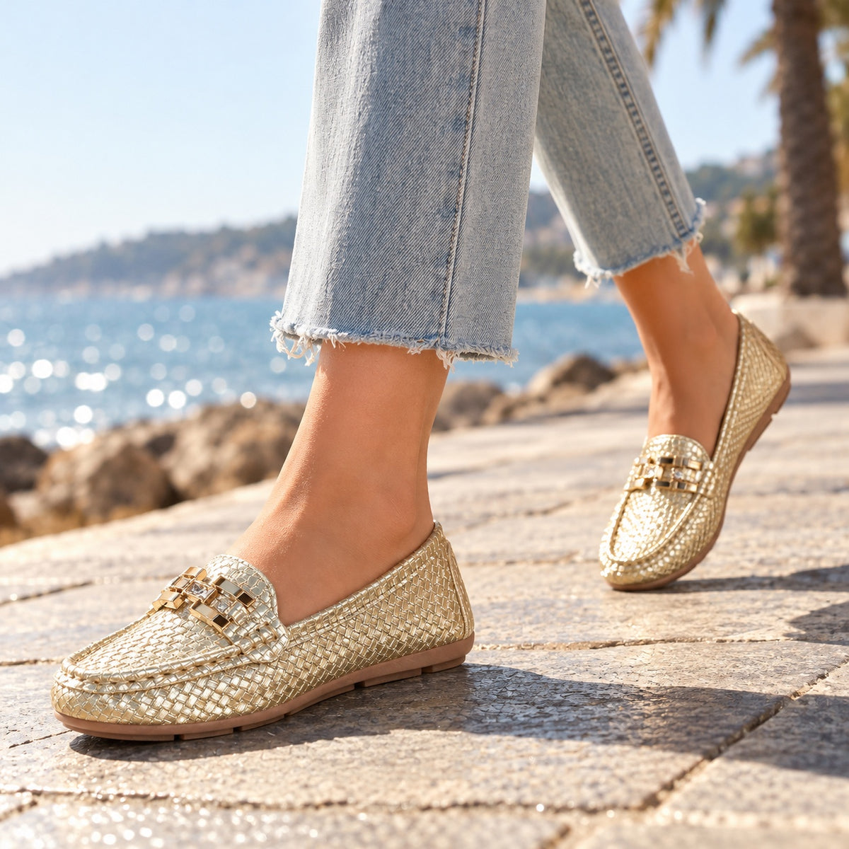 Doreen – Women's Slip-On Shoes, worn on a walk