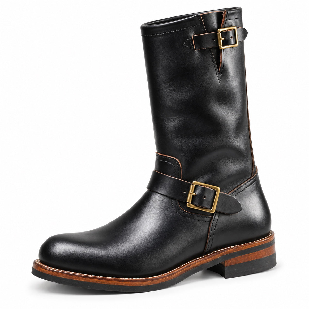 Edwin – Men's Wide Calf Boots in Obsidian Black