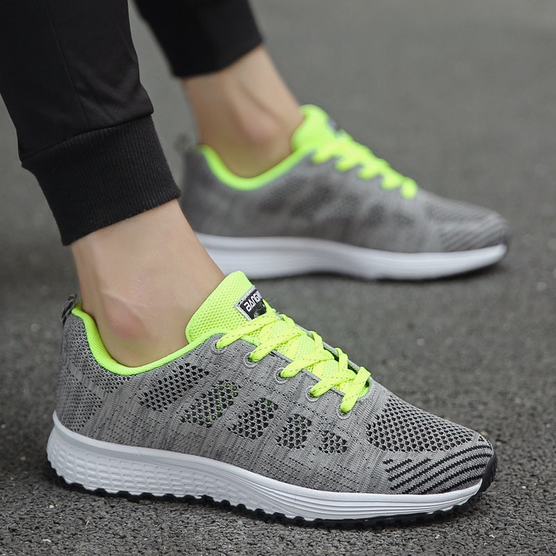 Eileen – Women's Orthopedic Shoes in Gray/Green, worn