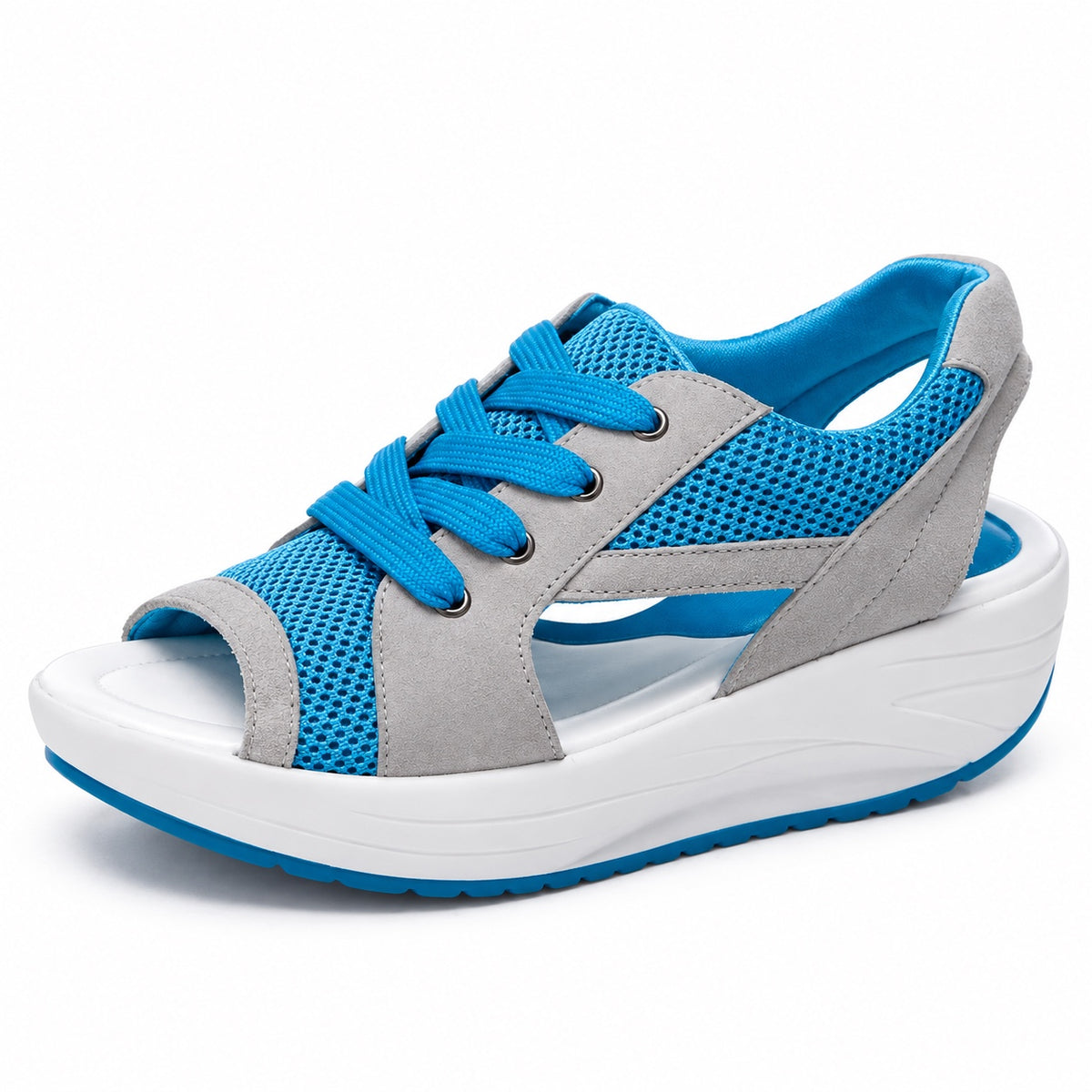 Elodie – Women's Wide Toe Box Sandals in Blue