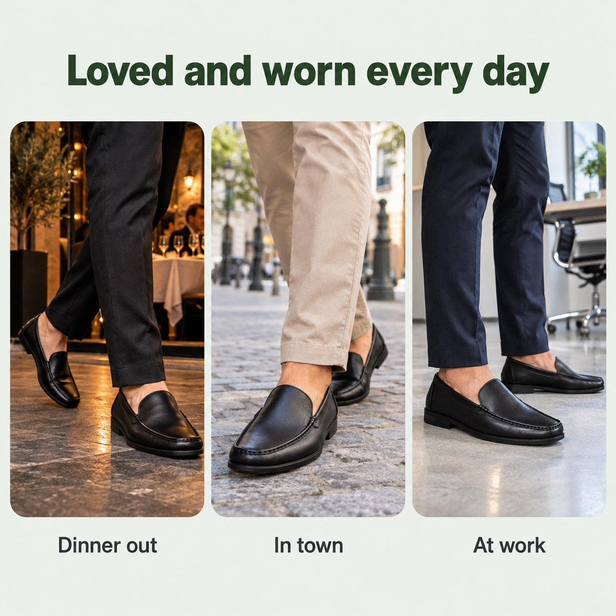 Erik – Men's Slip-On Loafers, worn every day