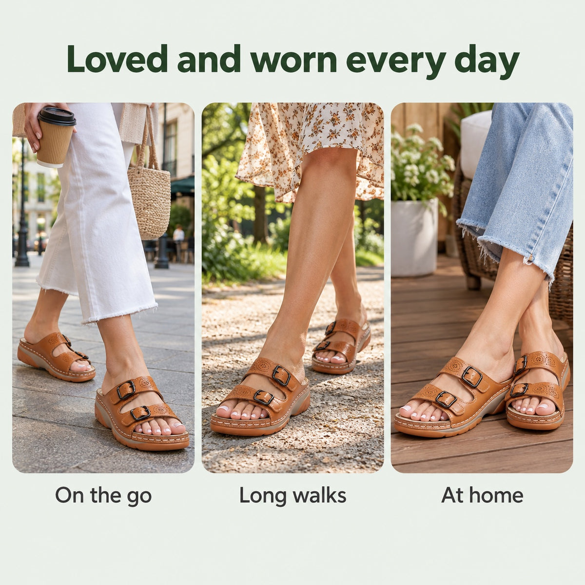 Erma – Women's Wide Toe Box Sandals, worn every day
