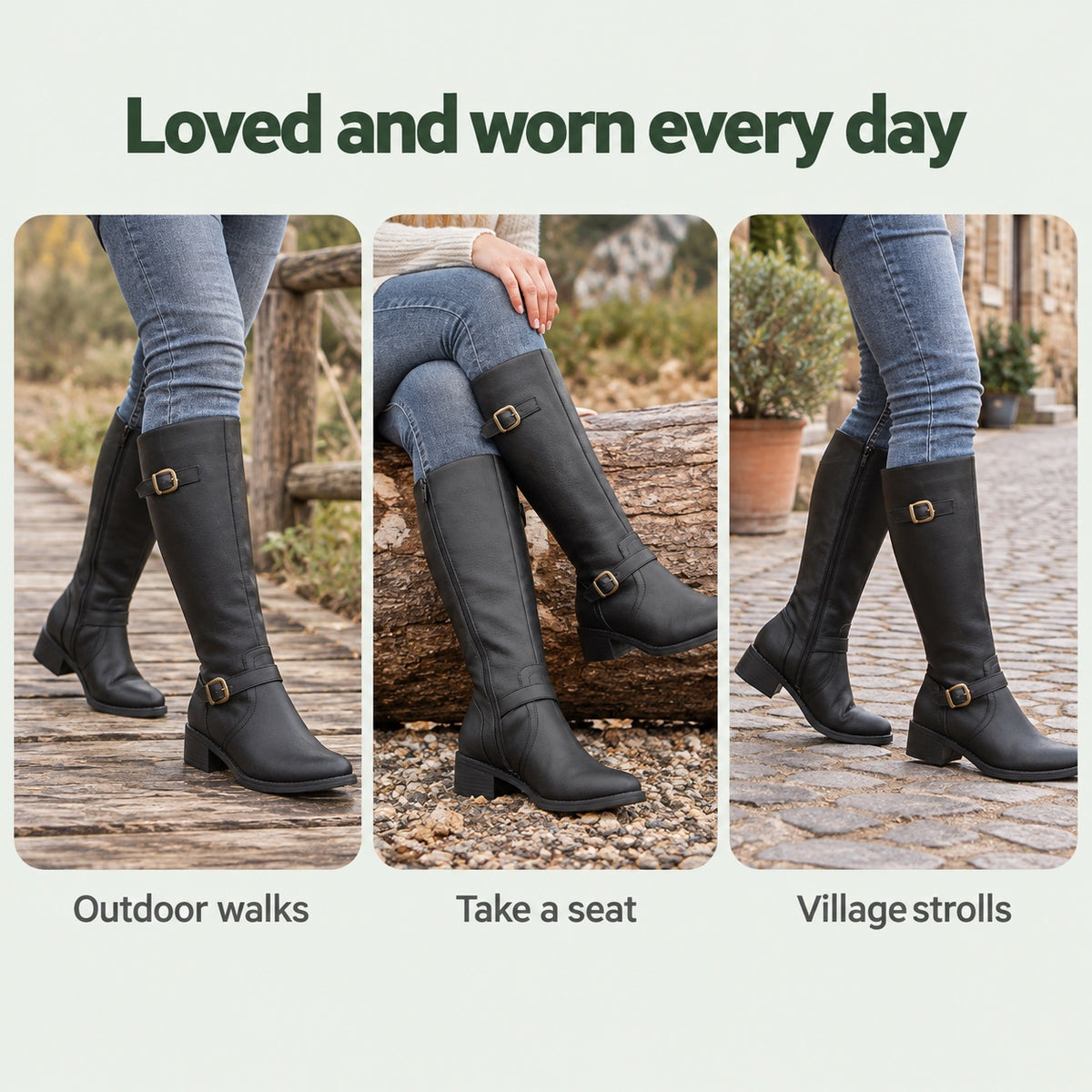 Evans – Unisex Wide Calf Boots, worn every day