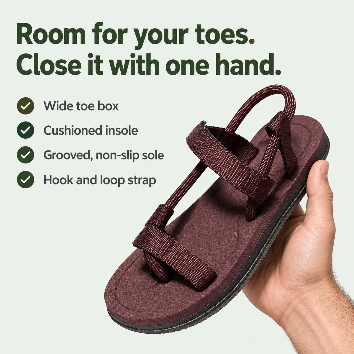 Flora – Unisex Wide Toe Box Sandals, key benefits