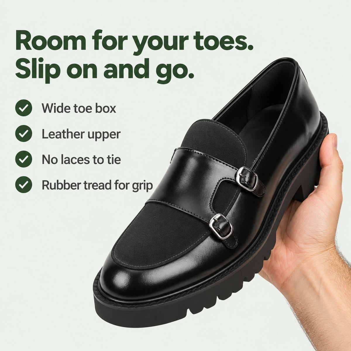 Geoffrey – Men's Wide Toe Box Loafers, key benefits