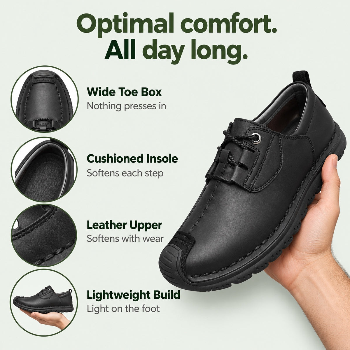 Gerard – Men's Wide Toe Box Loafers, features