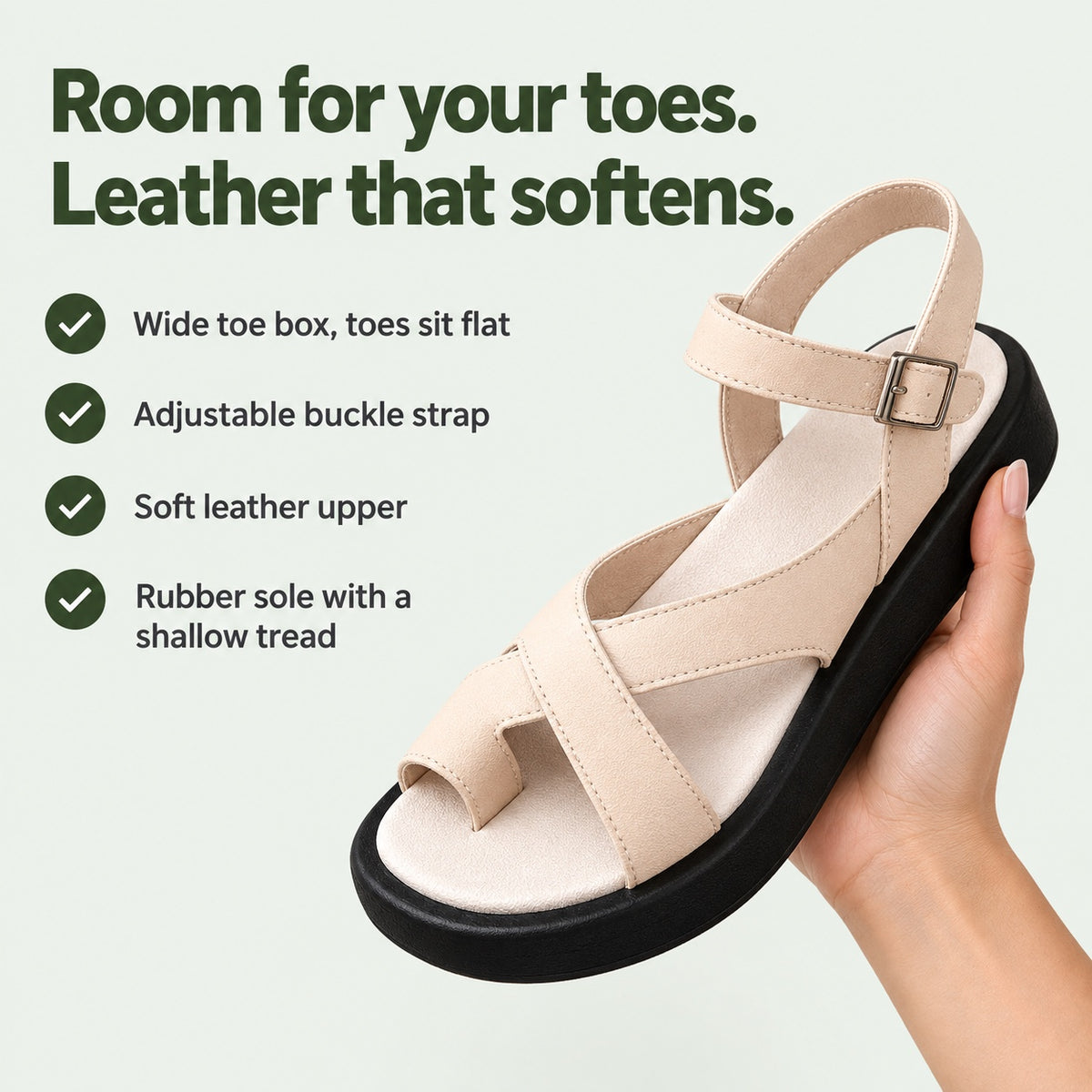 Gibbs – Unisex Wide Toe Box Sandals, key benefits