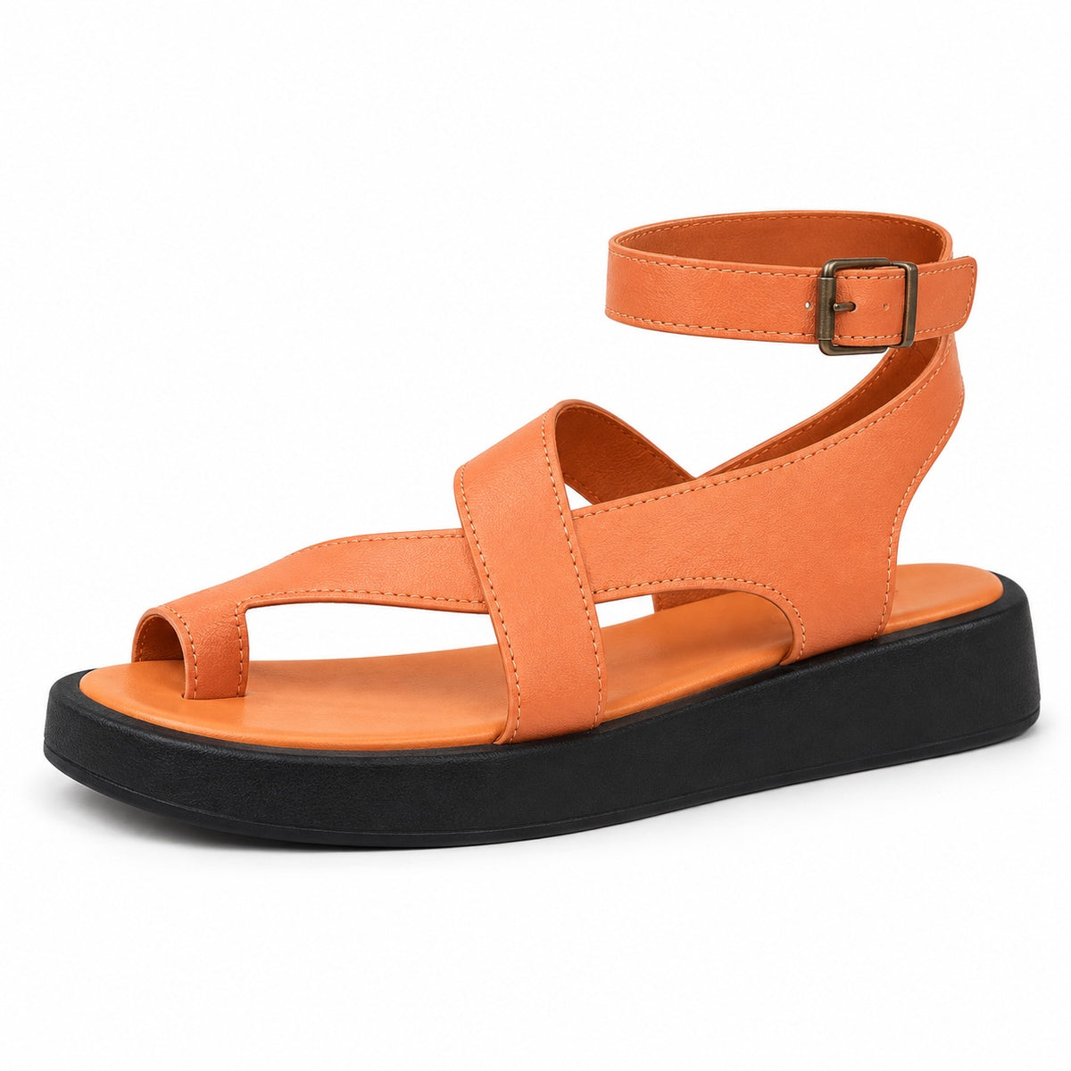 Gibbs – Unisex Wide Toe Box Sandals in Orange