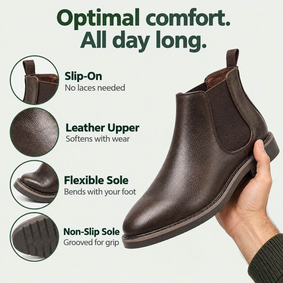 Gordon – Men's Comfort Boots, features