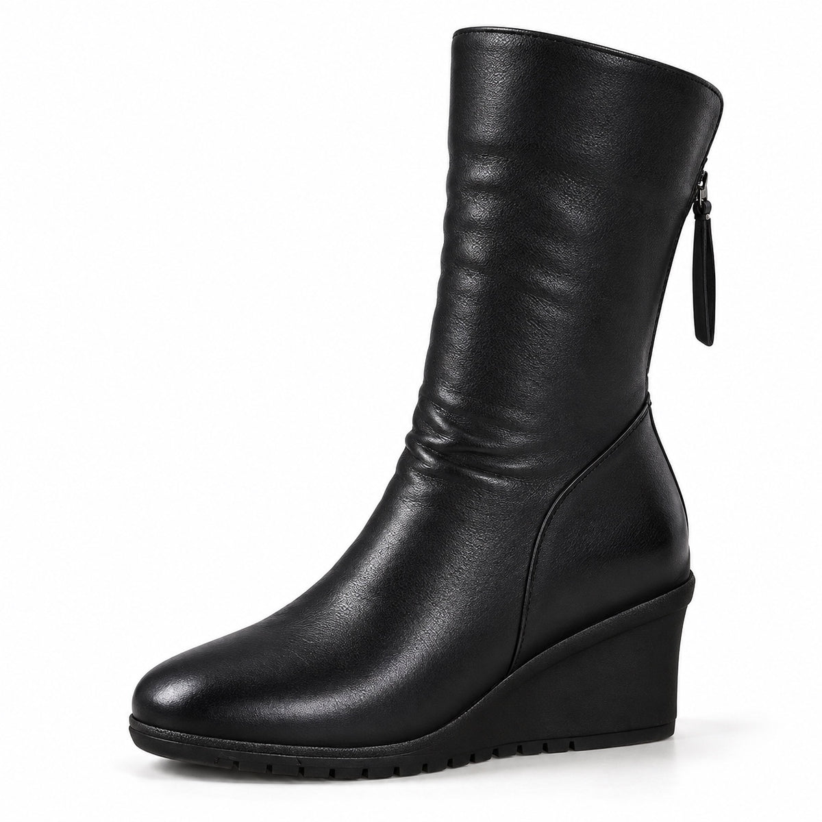 Greer – Unisex Wide Calf Boots in Black