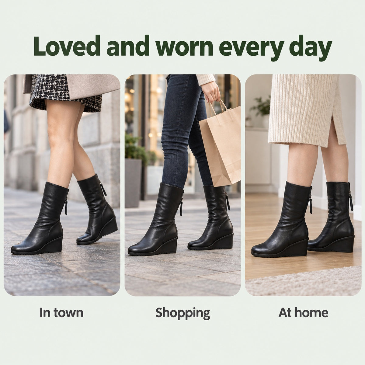 Greer – Unisex Wide Calf Boots, worn every day