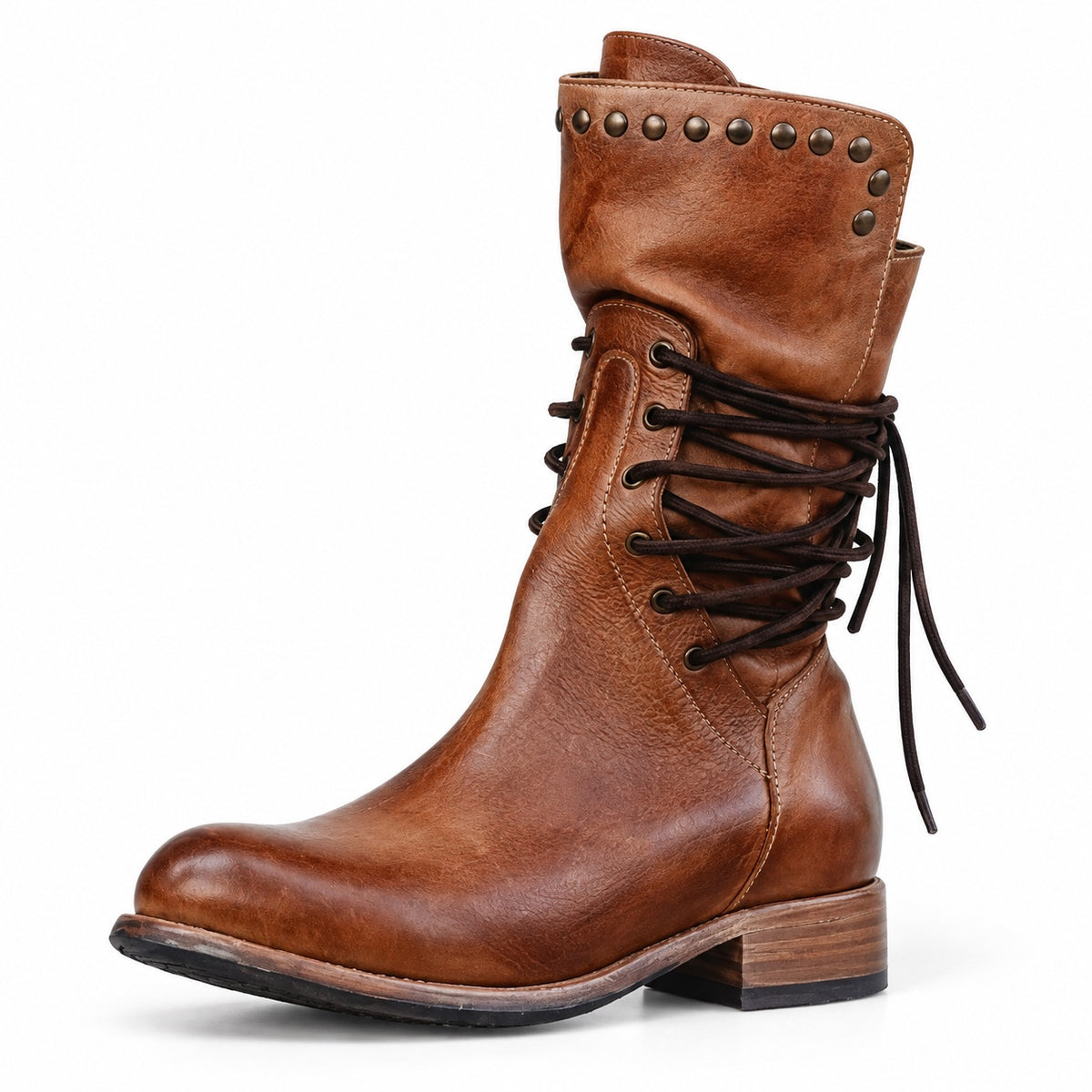 Griffin – Unisex Wide Calf Boots in Brown