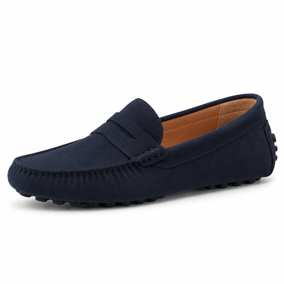 Harvey – Men's Wide Toe Box Loafers in Dark Blue