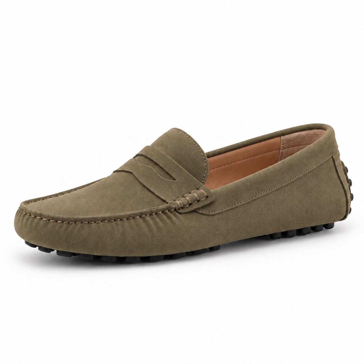 Harvey – Men's Wide Toe Box Loafers in Khaki