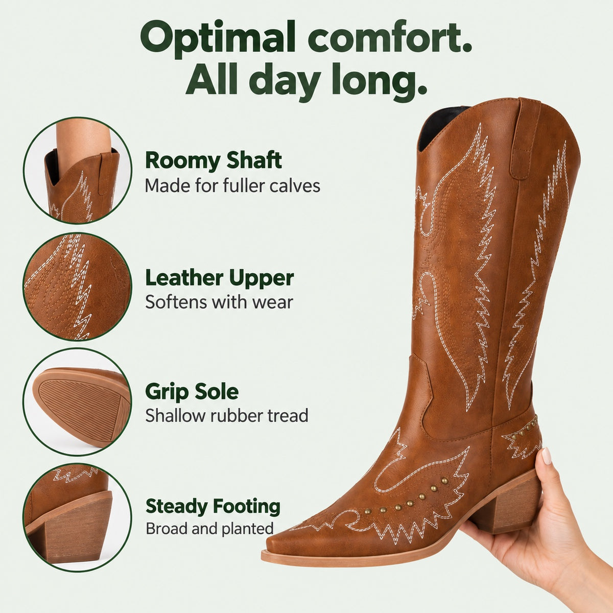 Hayden – Unisex Wide Calf Boots, features
