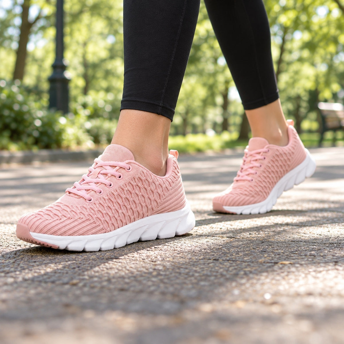 Henrietta – Women's Arch Support Sneakers, worn on a walk
