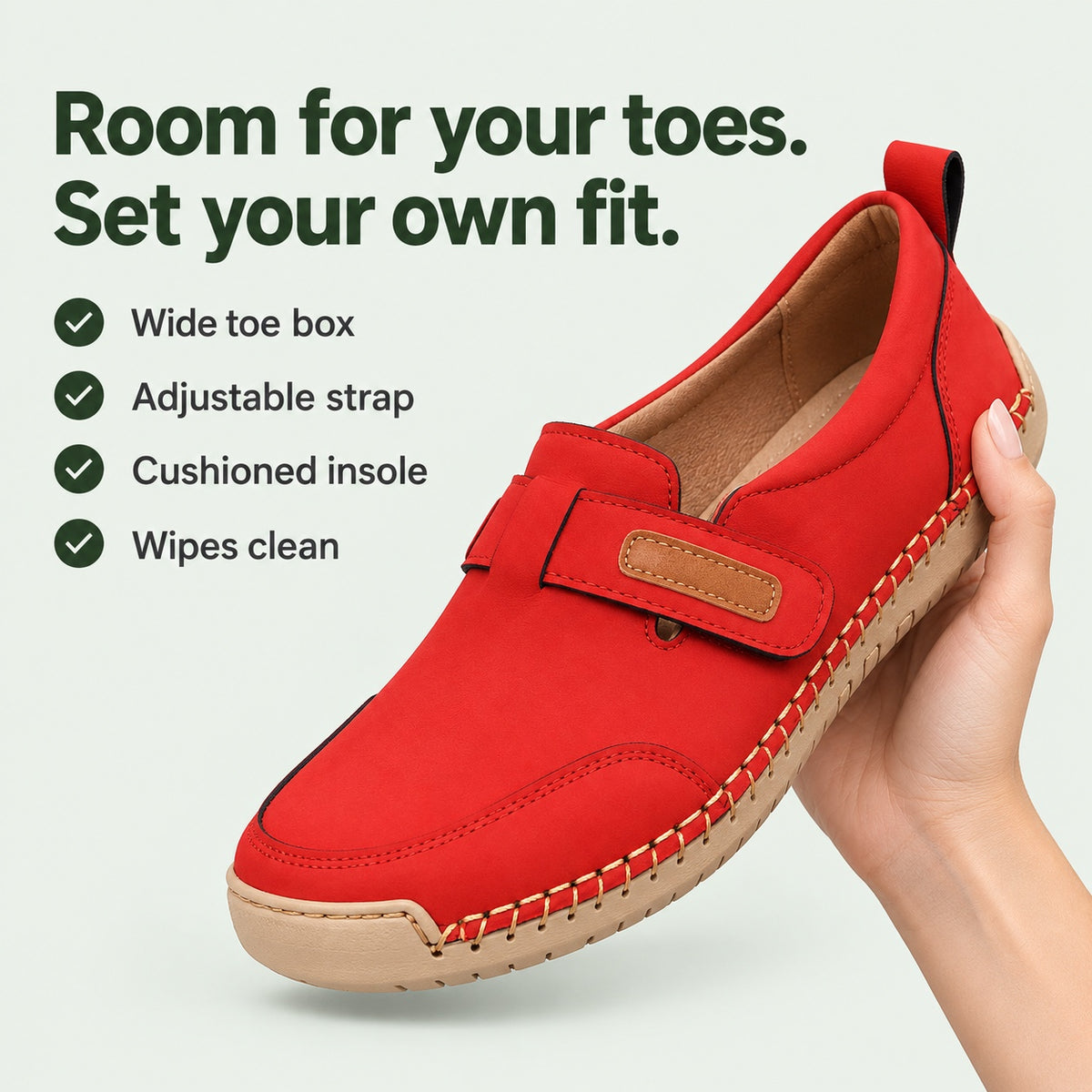 Hope – Women's Wide Toe Box Flats, key benefits