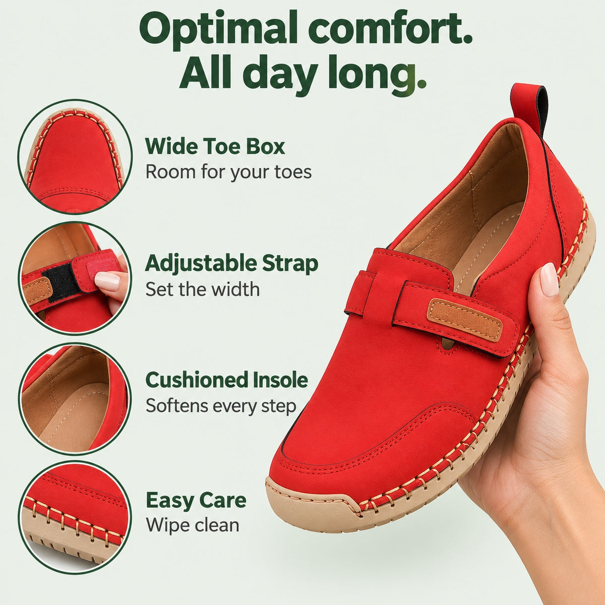 Hope – Women's Wide Toe Box Flats, features