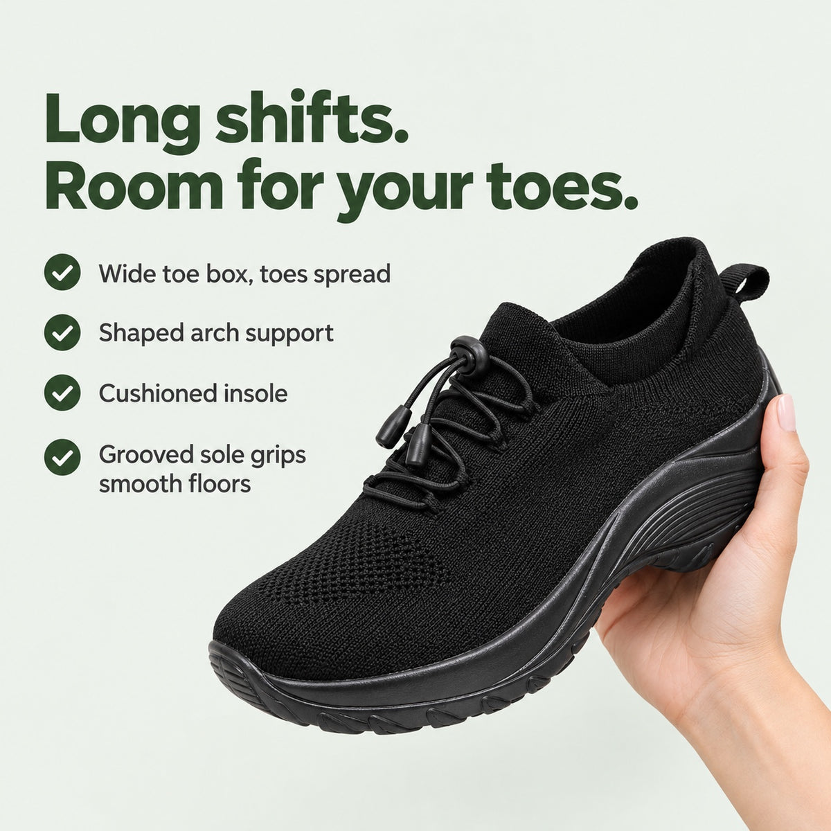 Hudson – Unisex Nursing Shoes, key benefits