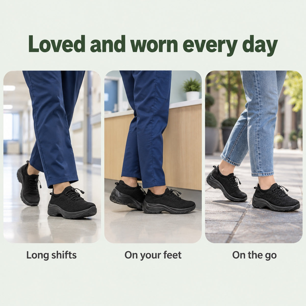 Hudson – Unisex Nursing Shoes, worn every day