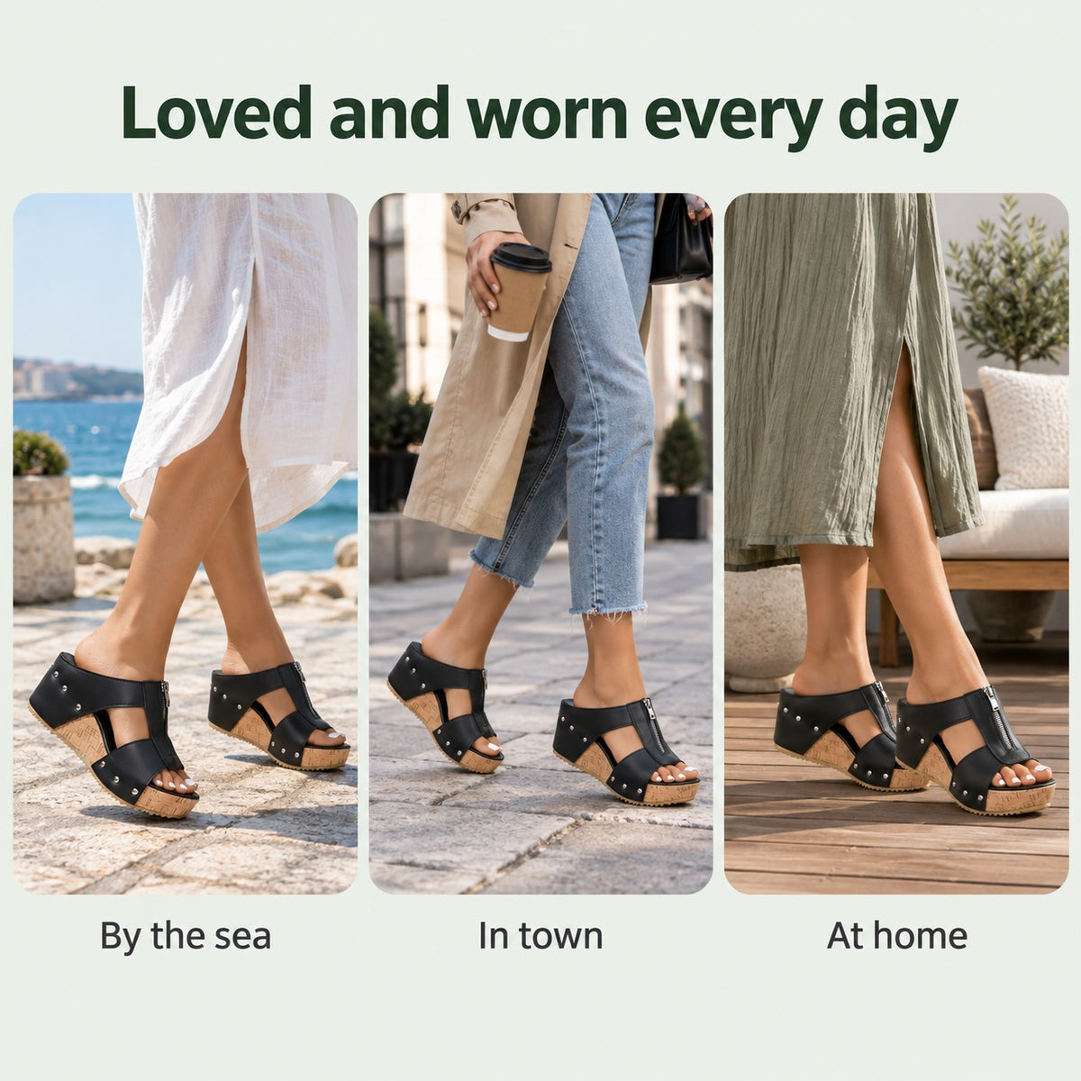 Huff – Unisex Wide Toe Box Sandals, worn every day