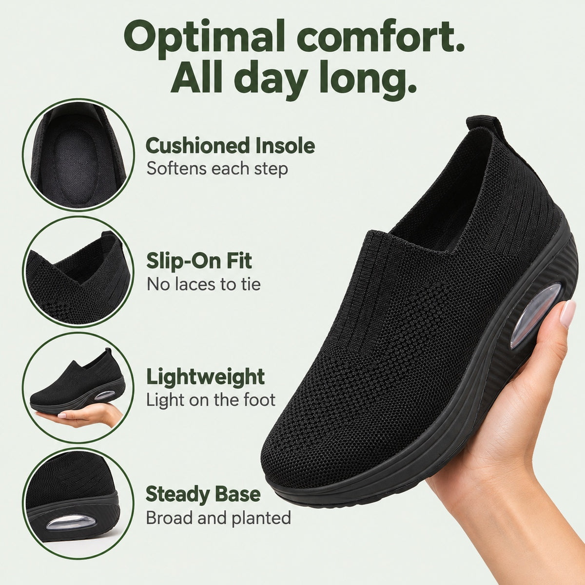 Hugh – Women's Slip-On Sneakers, features