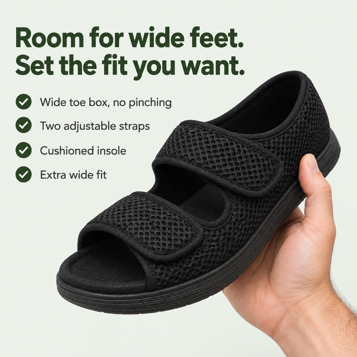 Hunt – Unisex Wide Toe Box Sandals, key benefits