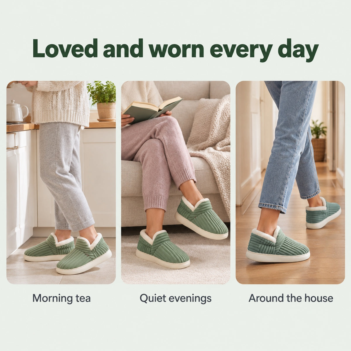 Janet – Women's Comfort Slippers, worn every day