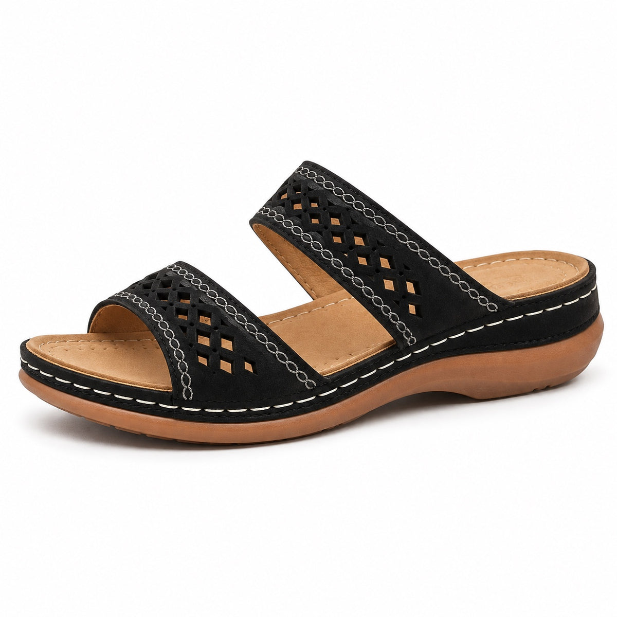 Janice – Women's Wide Toe Box Sandals in Black