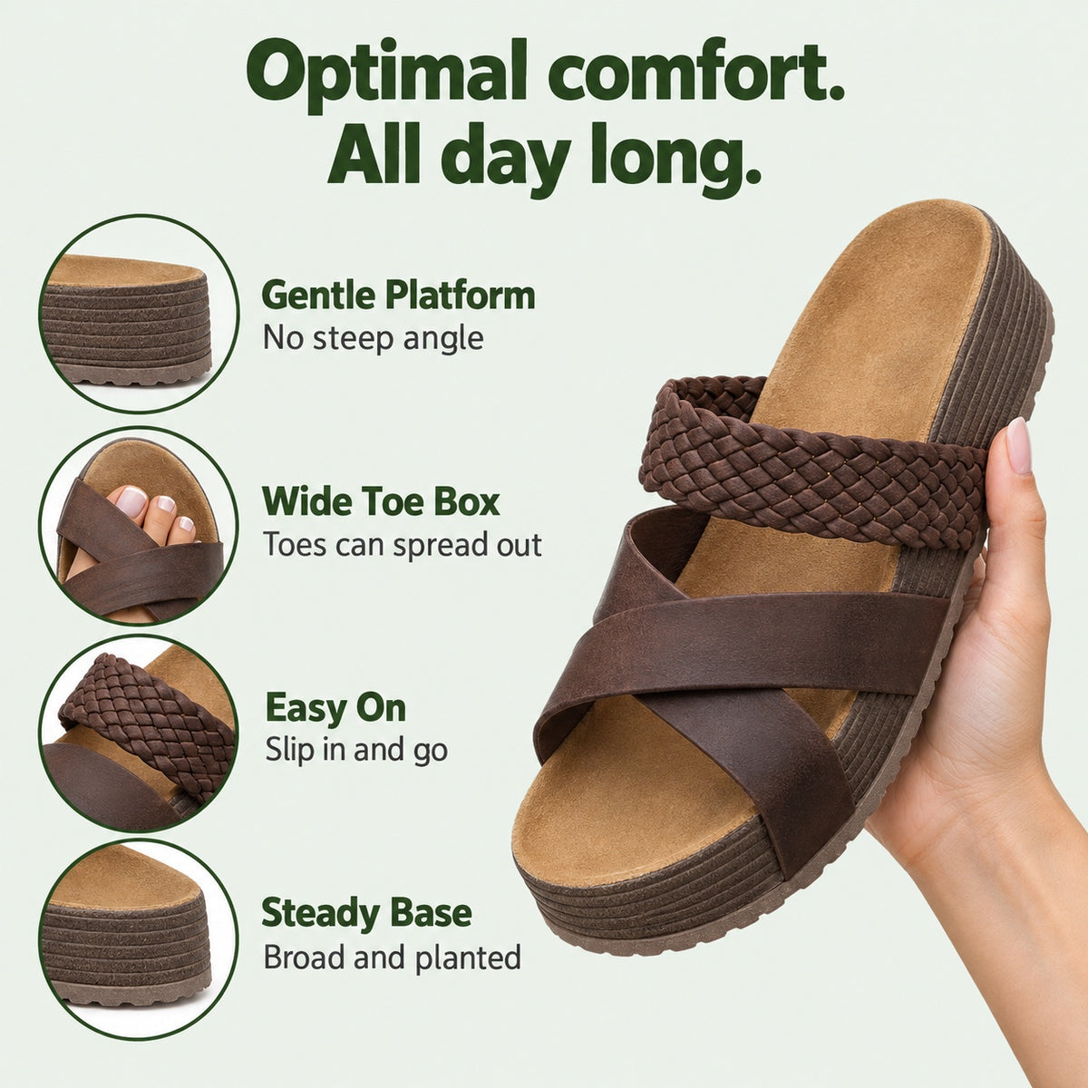 Jarvis – Unisex Wide Toe Box Sandals, features